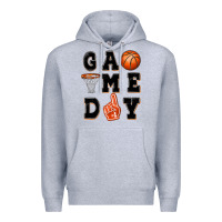 Heather Grey basketball game day Premium Hoodie - MaliasSmallBusiness