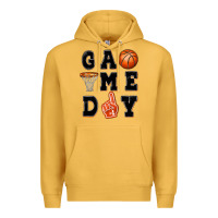 Mustard basketball game day Premium Hoodie - MaliasSmallBusiness
