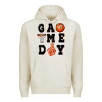 Oatmeal Heather basketball game day Premium Hoodie - MaliasSmallBusiness