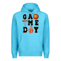 Ocean Blue basketball game day Premium Hoodie - MaliasSmallBusiness