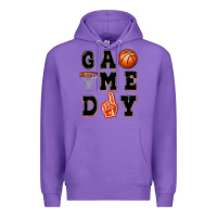 Purple basketball game day Premium Hoodie - MaliasSmallBusiness