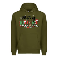 Army Green merry nurse Premium Hoodie - MaliasSmallBusiness