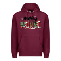Burgundy merry nurse Premium Hoodie - MaliasSmallBusiness