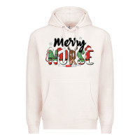 Pale Pink merry nurse Premium Hoodie - MaliasSmallBusiness