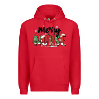 Red merry nurse Premium Hoodie - MaliasSmallBusiness