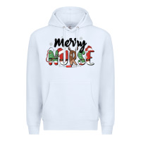 White merry nurse Premium Hoodie - MaliasSmallBusiness