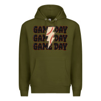 Army Green game day game day baseball Premium Hoodie - MaliasSmallBusiness