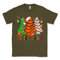 Army Green Tis' The Season Basketball Christmas Cakes Classic Tee - BundleAndBundleShop