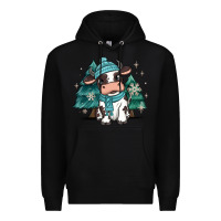 Black winter i'm udderly freezing baby cow Premium Hoodie - MaliasSmallBusiness
