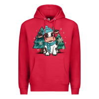 Cardinal winter i'm udderly freezing baby cow Premium Hoodie - MaliasSmallBusiness
