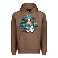 Chestnut winter i'm udderly freezing baby cow Premium Hoodie - MaliasSmallBusiness