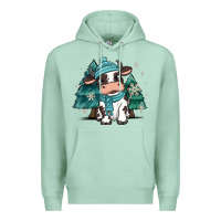 Seafoam winter i'm udderly freezing baby cow Premium Hoodie - MaliasSmallBusiness