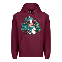 Burgundy winter i'm udderly freezing baby cow Premium Hoodie - MaliasSmallBusiness