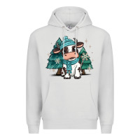Dove Grey winter i'm udderly freezing baby cow Premium Hoodie - MaliasSmallBusiness