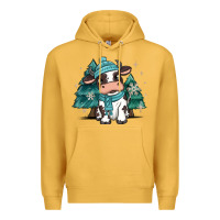 Mustard winter i'm udderly freezing baby cow Premium Hoodie - MaliasSmallBusiness