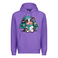 Purple winter i'm udderly freezing baby cow Premium Hoodie - MaliasSmallBusiness