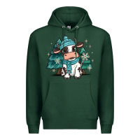 Sports Green winter i'm udderly freezing baby cow Premium Hoodie - MaliasSmallBusiness