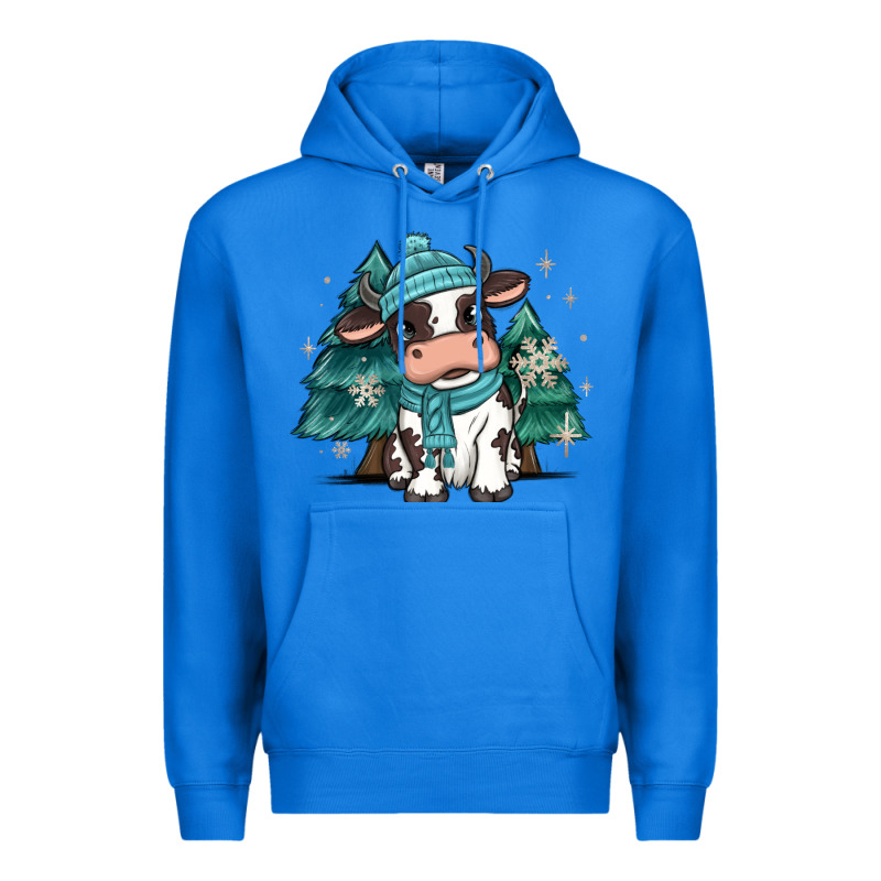 Winter I'm Udderly Freezing Baby Cow Premium Hoodie by MaliasSmallBusiness | Teevron