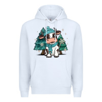White winter i'm udderly freezing baby cow Premium Hoodie - MaliasSmallBusiness
