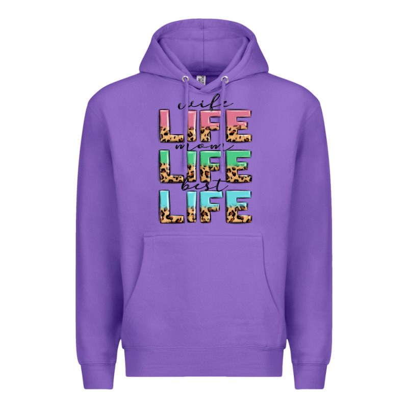 Wife Life Mom Life Best Life Premium Hoodie by MaliasSmallBusiness | Teevron