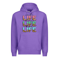Purple wife life mom life best life Premium Hoodie - MaliasSmallBusiness
