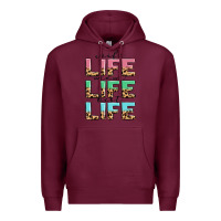 Burgundy wife life mom life best life Premium Hoodie - MaliasSmallBusiness