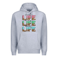 Heather Grey wife life mom life best life Premium Hoodie - MaliasSmallBusiness
