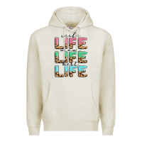 Oatmeal Heather wife life mom life best life Premium Hoodie - MaliasSmallBusiness