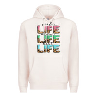 Pale Pink wife life mom life best life Premium Hoodie - MaliasSmallBusiness