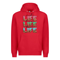 Red wife life mom life best life Premium Hoodie - MaliasSmallBusiness