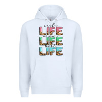 White wife life mom life best life Premium Hoodie - MaliasSmallBusiness