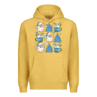 Antique Gold santa claus doodles christmas Premium Hoodie - MaliasSmallBusiness