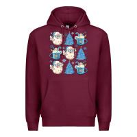 Burgundy santa claus doodles christmas Premium Hoodie - MaliasSmallBusiness