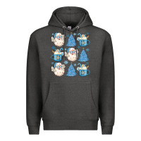 Charcoal Heather santa claus doodles christmas Premium Hoodie - MaliasSmallBusiness
