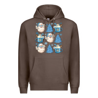 Coffee santa claus doodles christmas Premium Hoodie - MaliasSmallBusiness