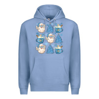 Colony Blue santa claus doodles christmas Premium Hoodie - MaliasSmallBusiness