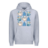 Heather Grey santa claus doodles christmas Premium Hoodie - MaliasSmallBusiness