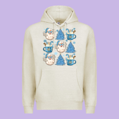 Premium Hoodie santa claus doodles christmas