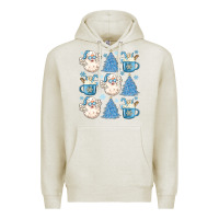 Oatmeal Heather santa claus doodles christmas Premium Hoodie - MaliasSmallBusiness