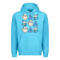 Ocean Blue santa claus doodles christmas Premium Hoodie - MaliasSmallBusiness