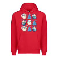 Red santa claus doodles christmas Premium Hoodie - MaliasSmallBusiness