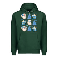 Sports Green santa claus doodles christmas Premium Hoodie - MaliasSmallBusiness