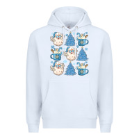 White santa claus doodles christmas Premium Hoodie - MaliasSmallBusiness
