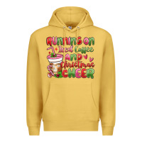 Antique Gold running on iced coffee and christmas cheer Premium Hoodie - MaliasSmallBusiness