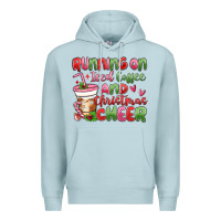Blue Mist running on iced coffee and christmas cheer Premium Hoodie - MaliasSmallBusiness