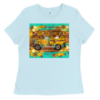 Baby Blue western bee gnomes truck honeycomb  leopard turquoise wooden serape Ladies Tee - Artiststas