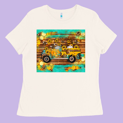 Western Bee Gnomes Truck Honeycomb  Leopard Turquoise Wooden Serape Ladies Tee Designed By Artiststas