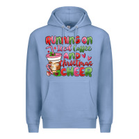 Colony Blue running on iced coffee and christmas cheer Premium Hoodie - MaliasSmallBusiness