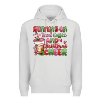 Dove Grey running on iced coffee and christmas cheer Premium Hoodie - MaliasSmallBusiness