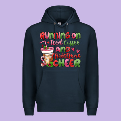 Premium Hoodie running on iced coffee and christmas cheer